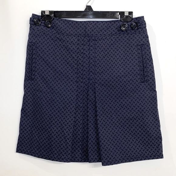Ann Taylor Navy/White Pleated Front Skirt Size 8 - Picture 1 of 7